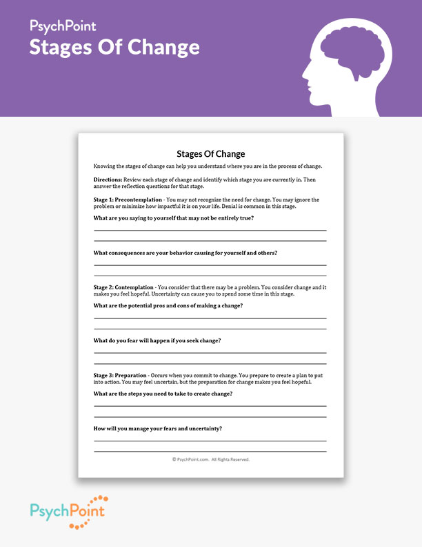 Stages Of Change Worksheets