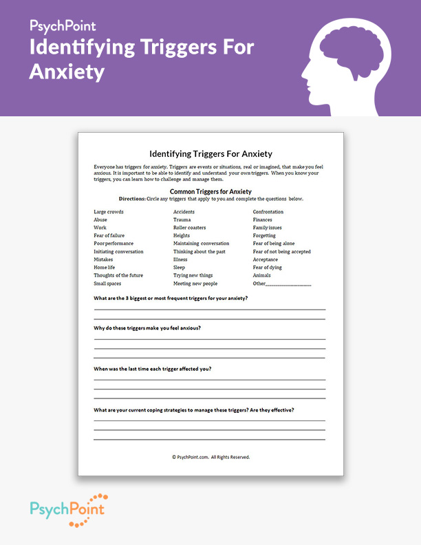 Identifying Triggers For Anxiety Worksheet PsychPoint