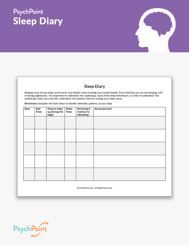 Sleep Diary Worksheet PsychPoint